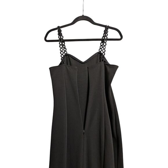 De Laru by Sheila Yen Black Spaghetti Straps Slit Evening Gown Dress XS/S (est.) - Picture 5 of 9